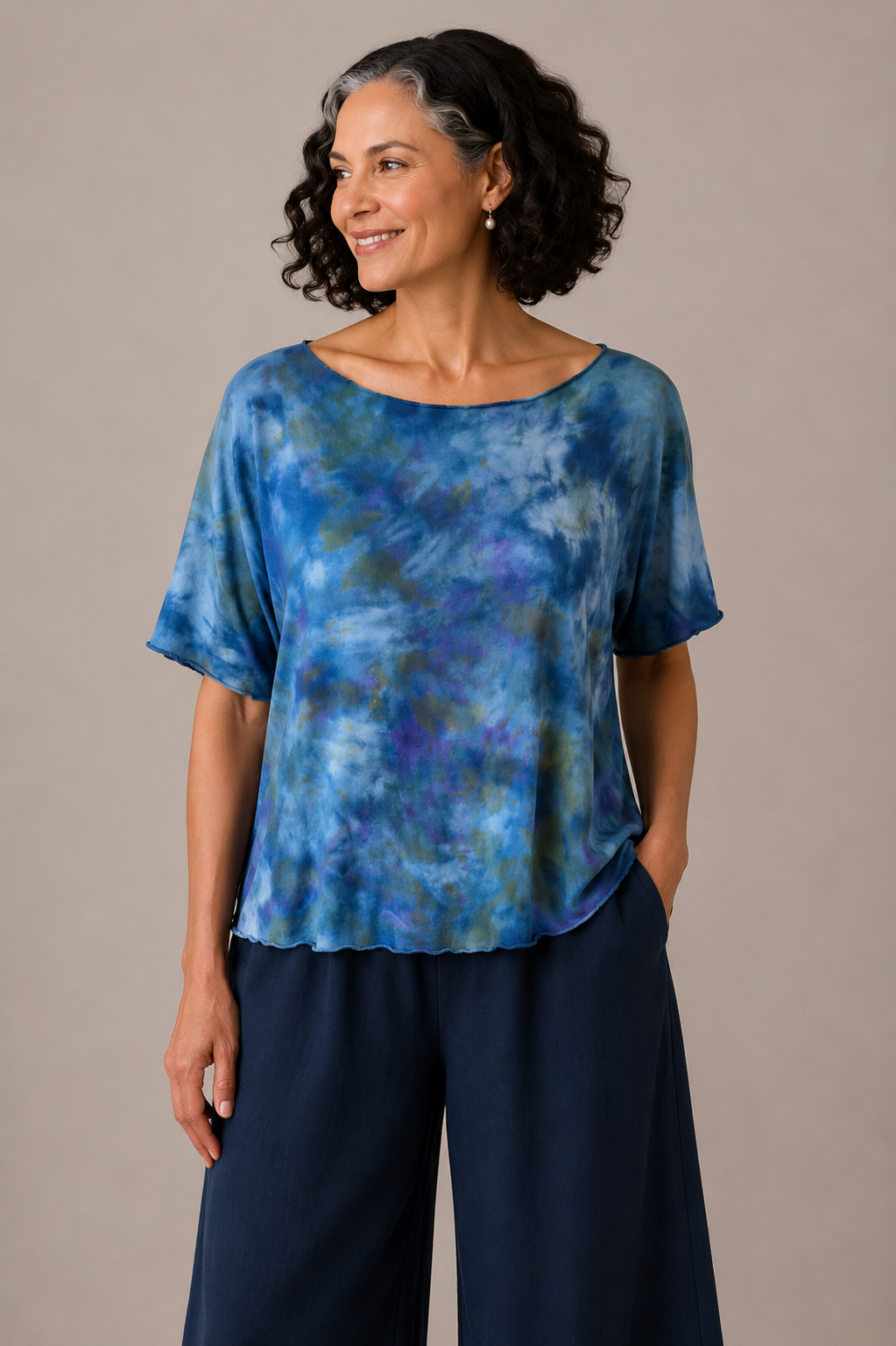 Dolly Top in Blue Camoflauge