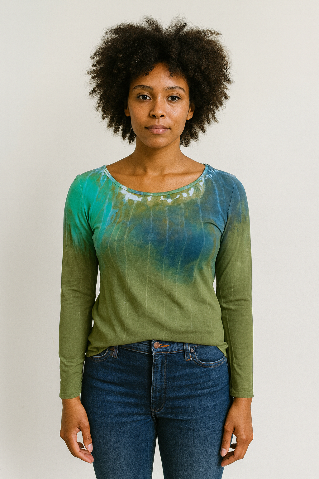 Jessie Top in Army Green Dripstone