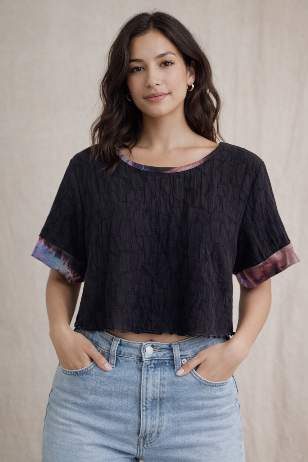 Cindy Top in Pebble Path Black