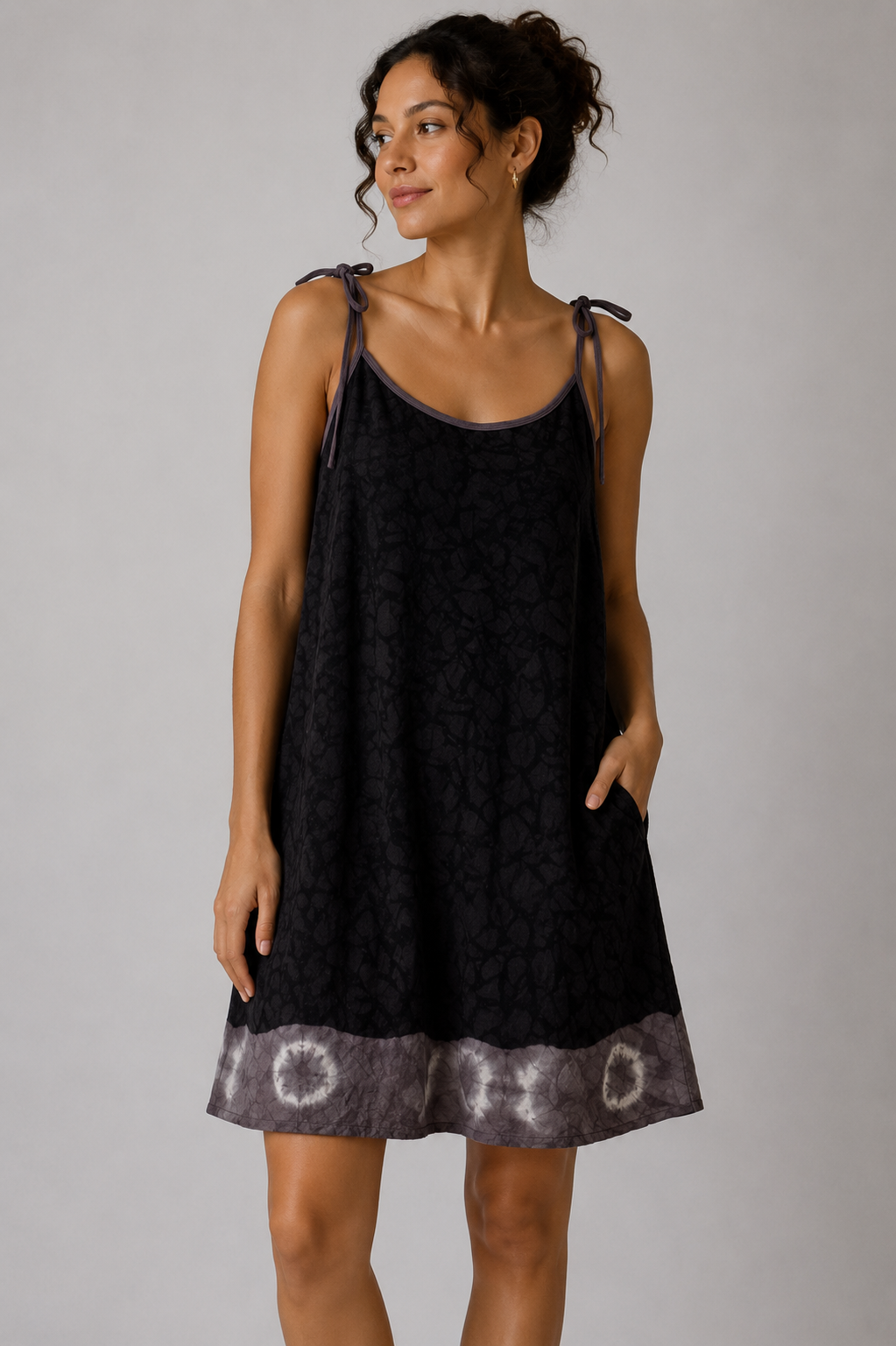 Cindy Bias Cut Mini Dress in Nightime Mist
