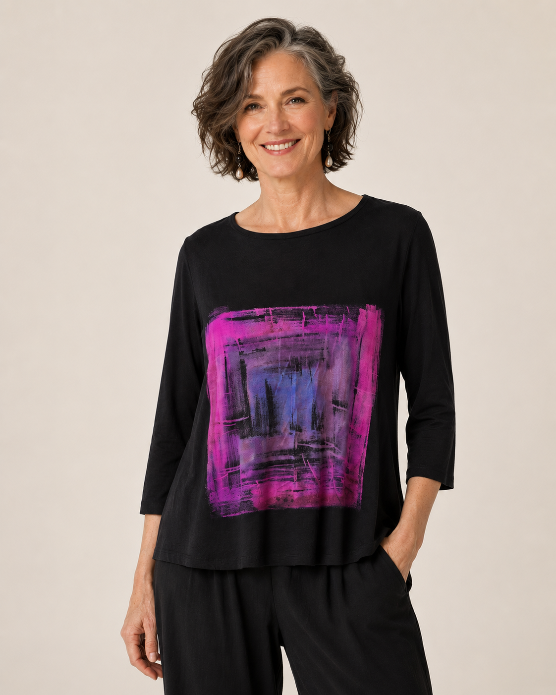 Betsy Top in Pink Square