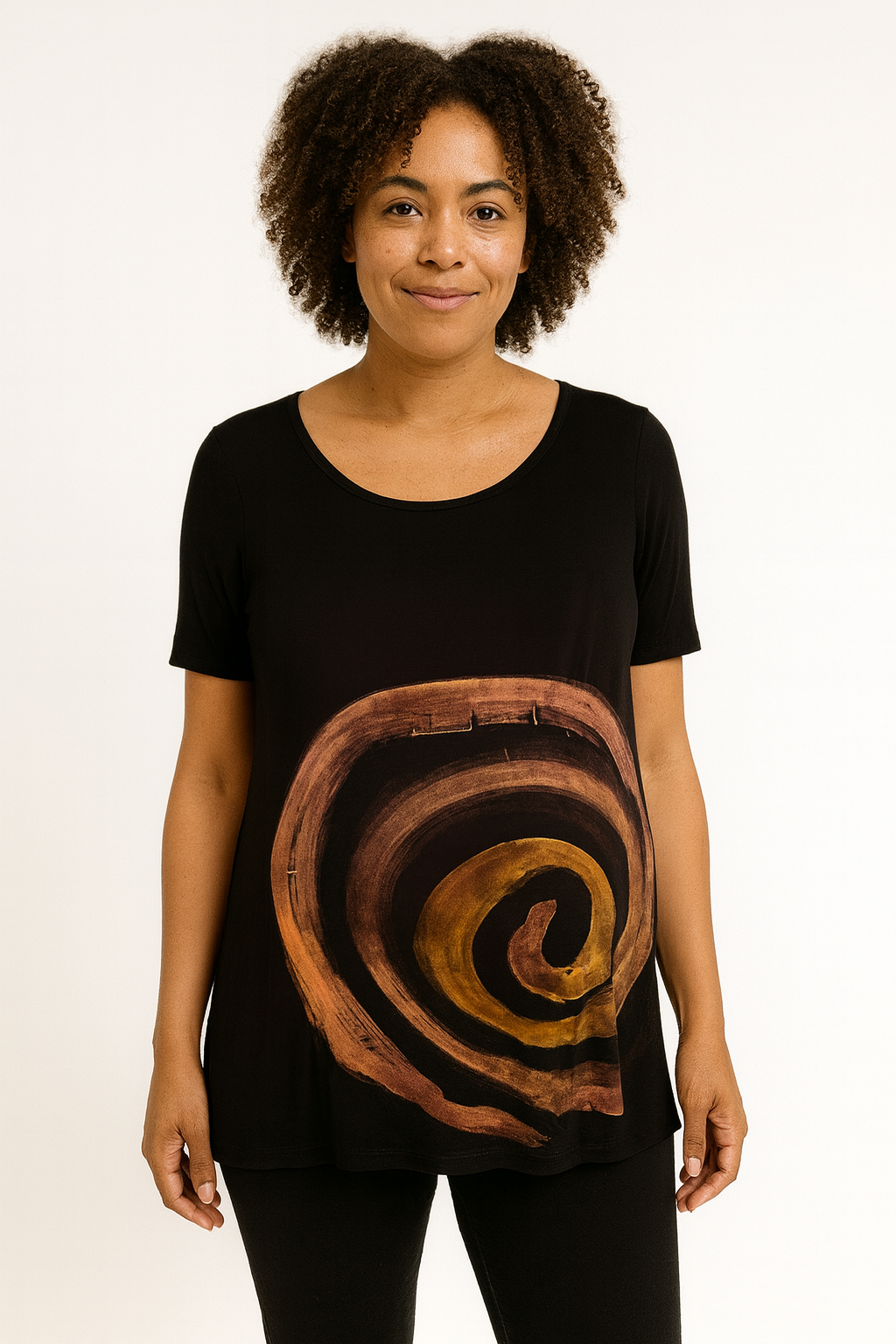 Emma Top in Peach Handpainted Sprial