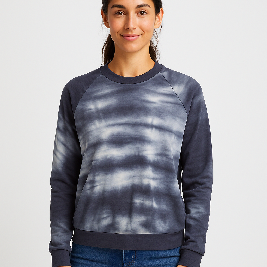 Raglan Sweatshirt in Bamboo Jersey with Side Pockets in Mist Tangle