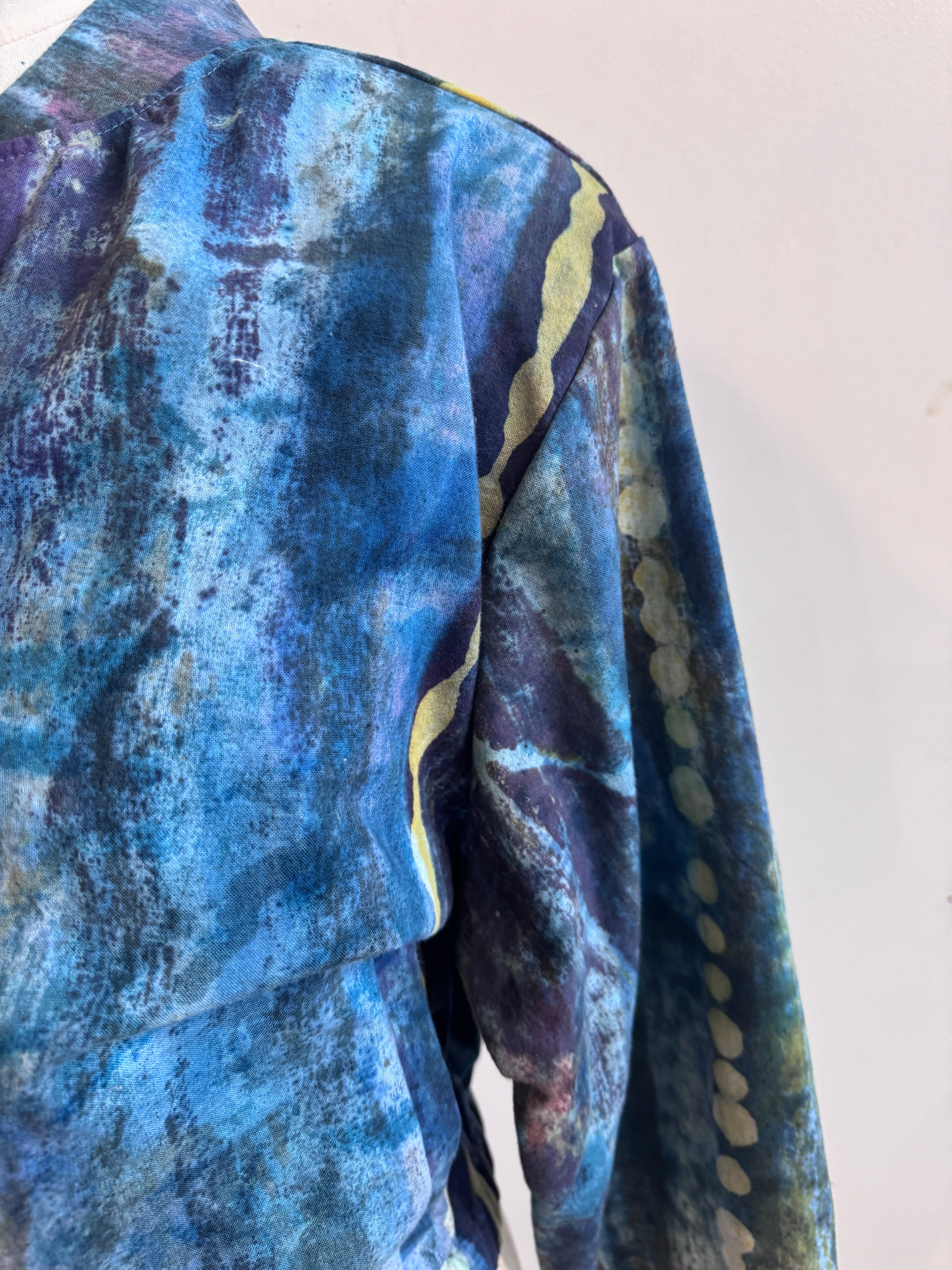 Bomber Jacket in Painterly Blues