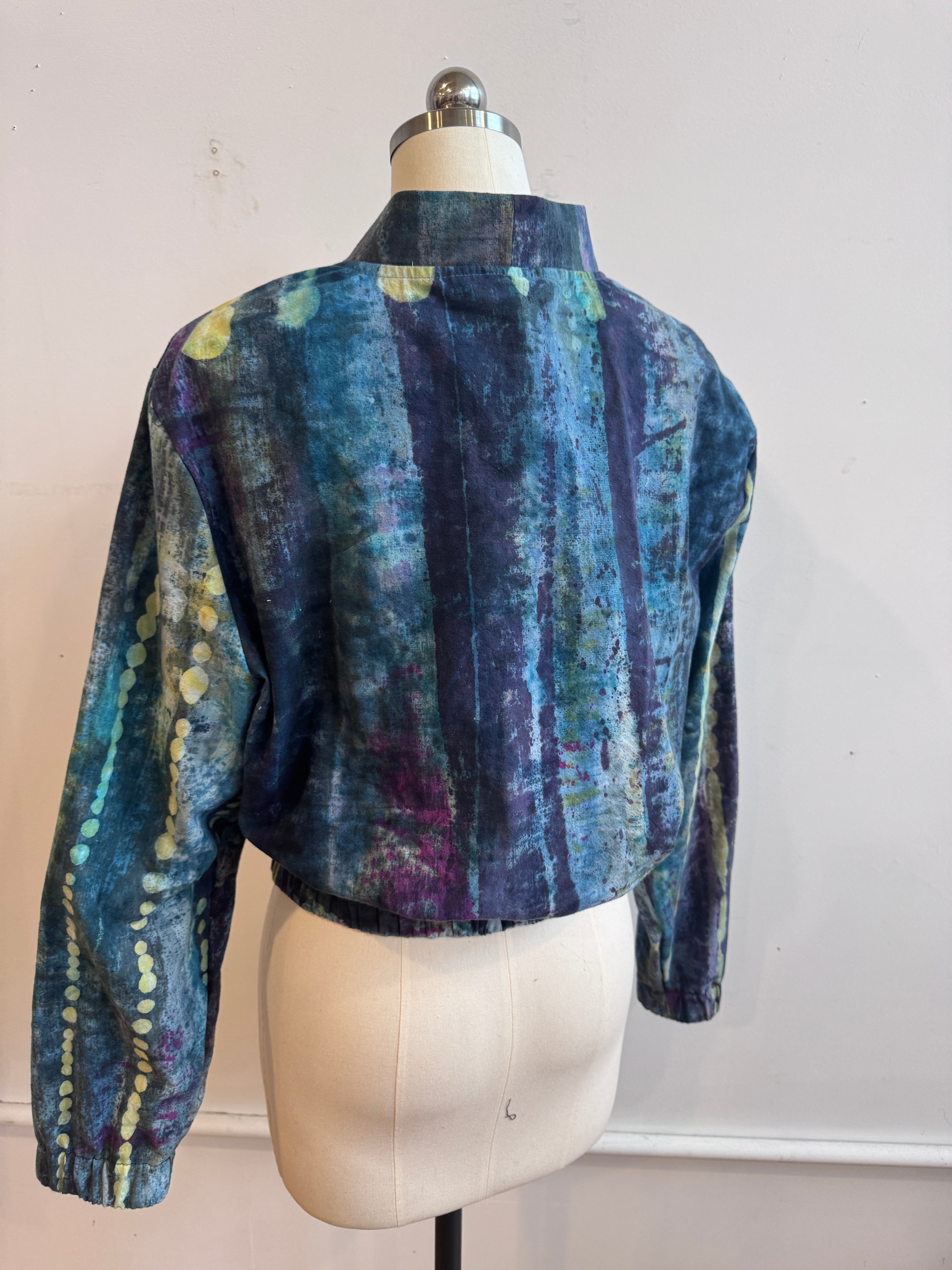 Bomber Jacket in Painterly Blues