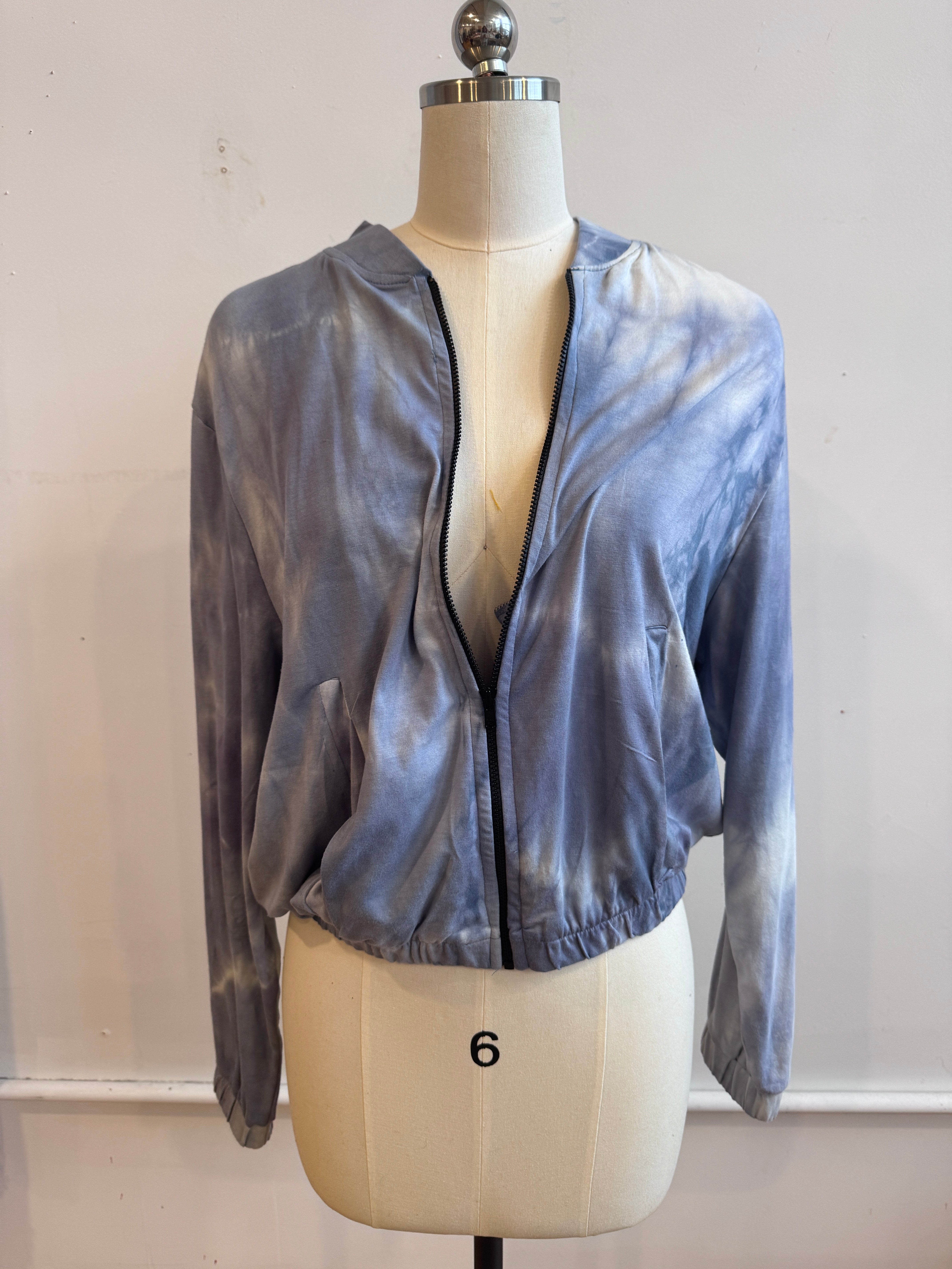 Bomber Jacket in Jersey Mist Tie Dye