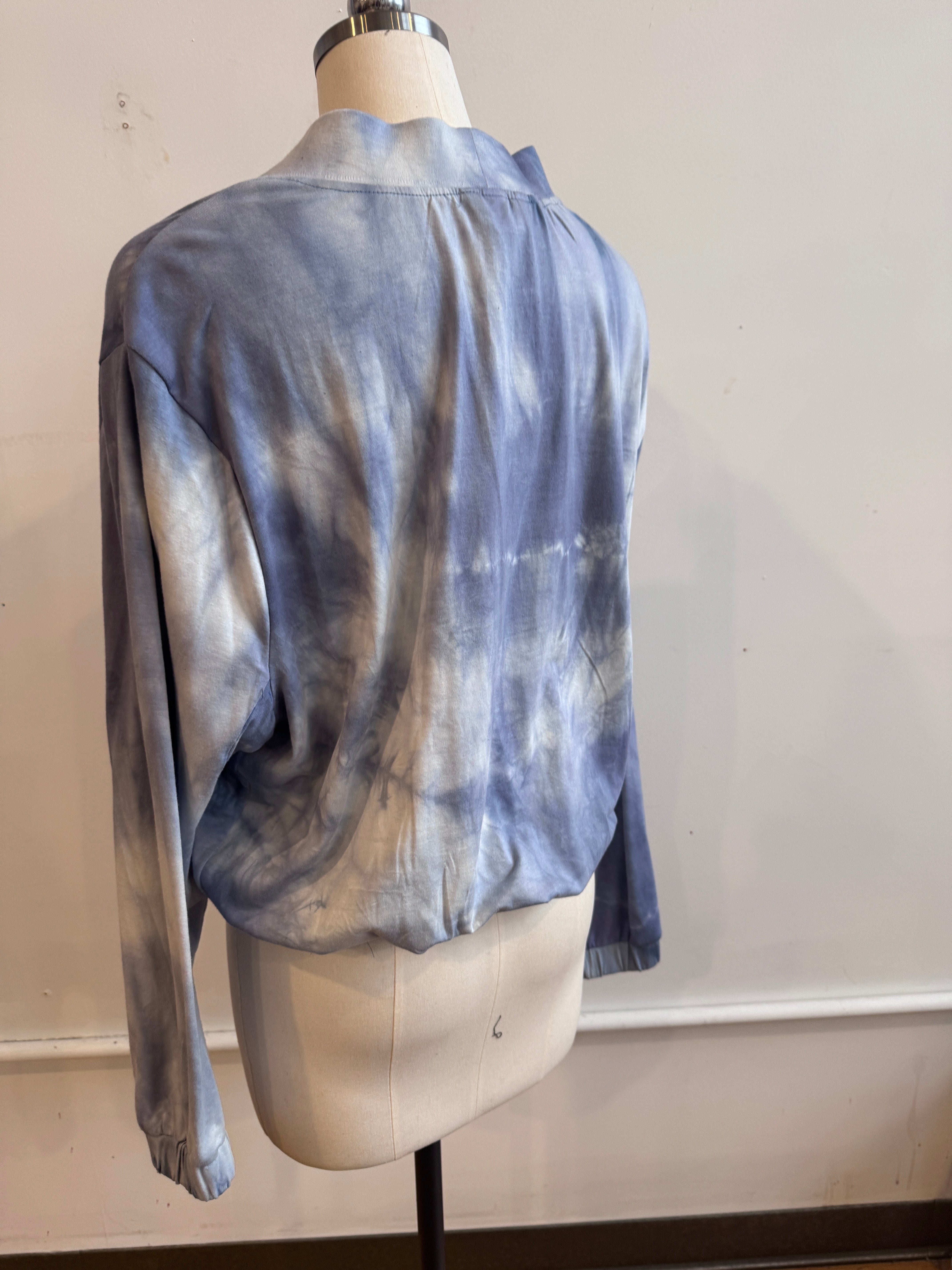 Bomber Jacket in Jersey Mist Tie Dye
