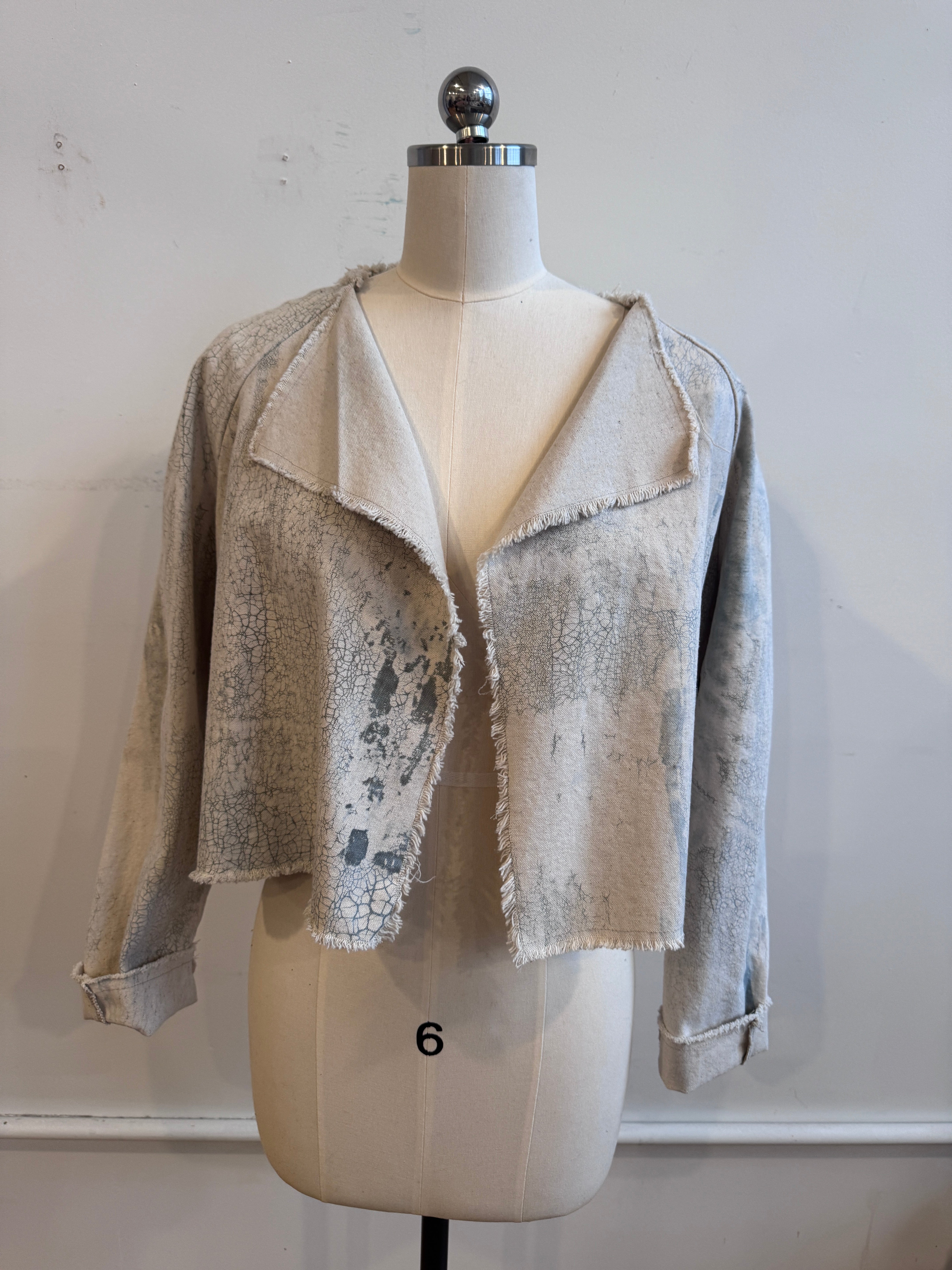 Valeria Jacket in Light Sage Crackle