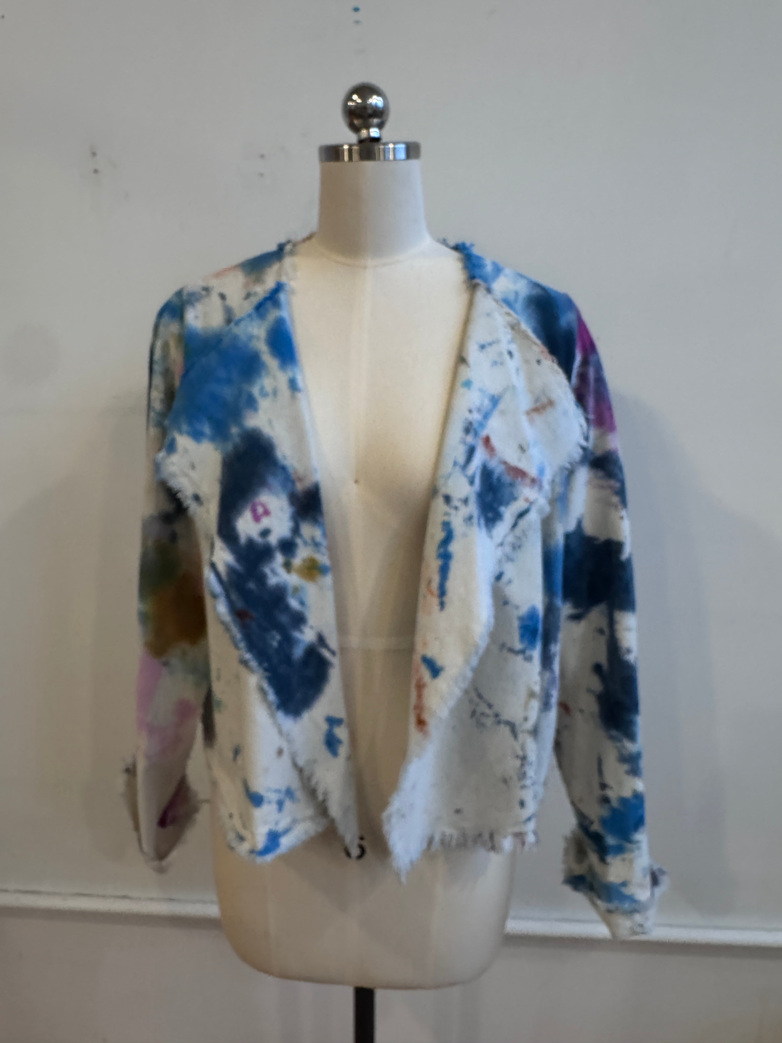 Valeria Jacket in Bull Demin Canvas Rainbow Splatter