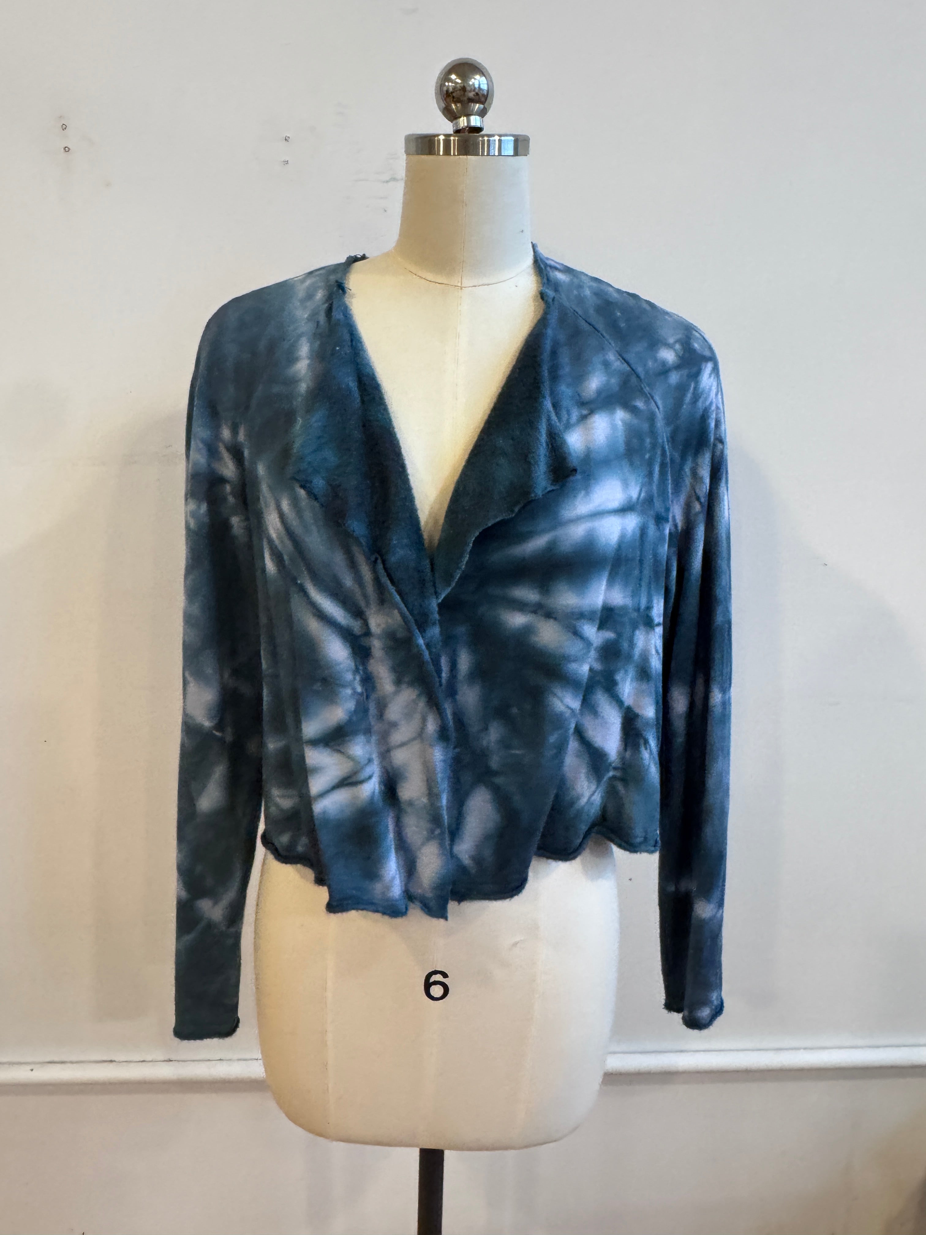 Valeria Jacket in Demin Fleece Spiral Tie Dye