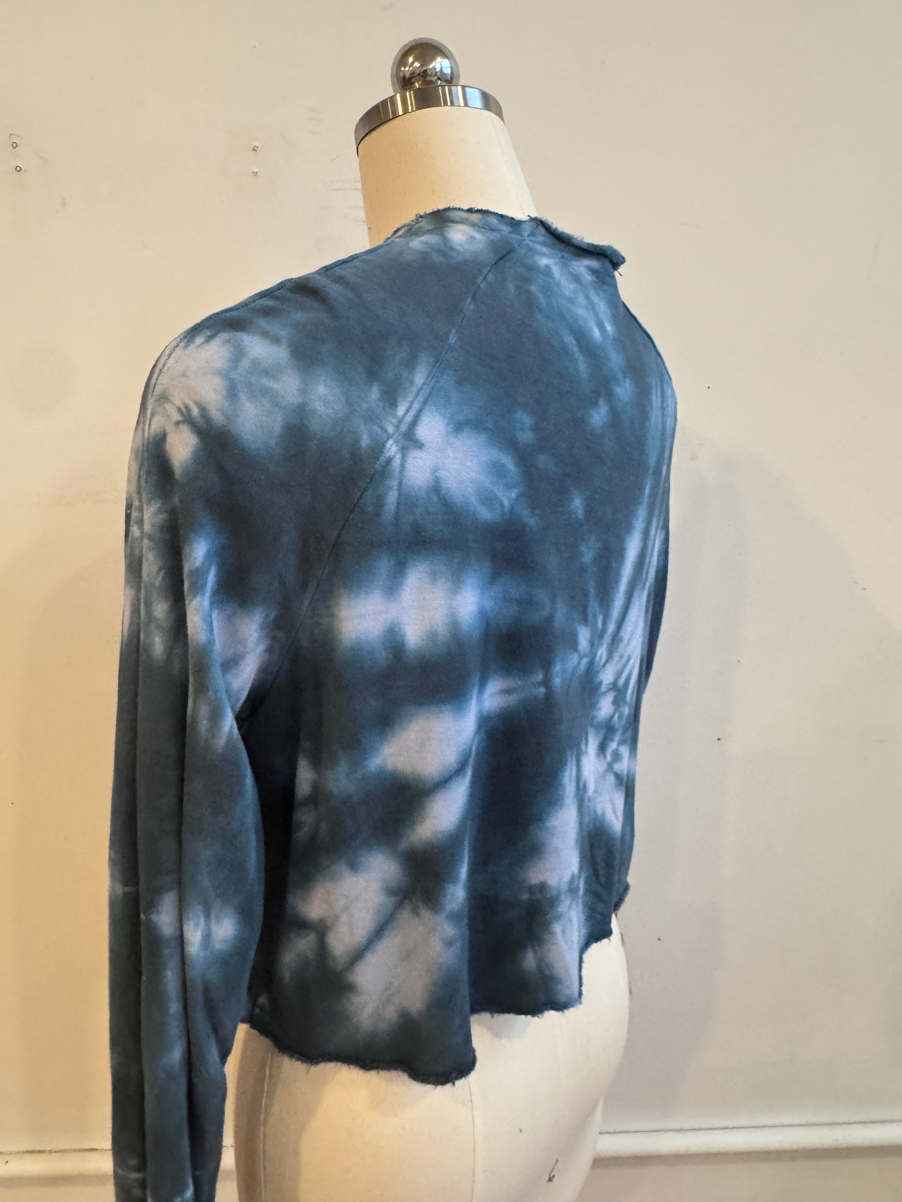 Valeria Jacket in Demin Fleece Spiral Tie Dye