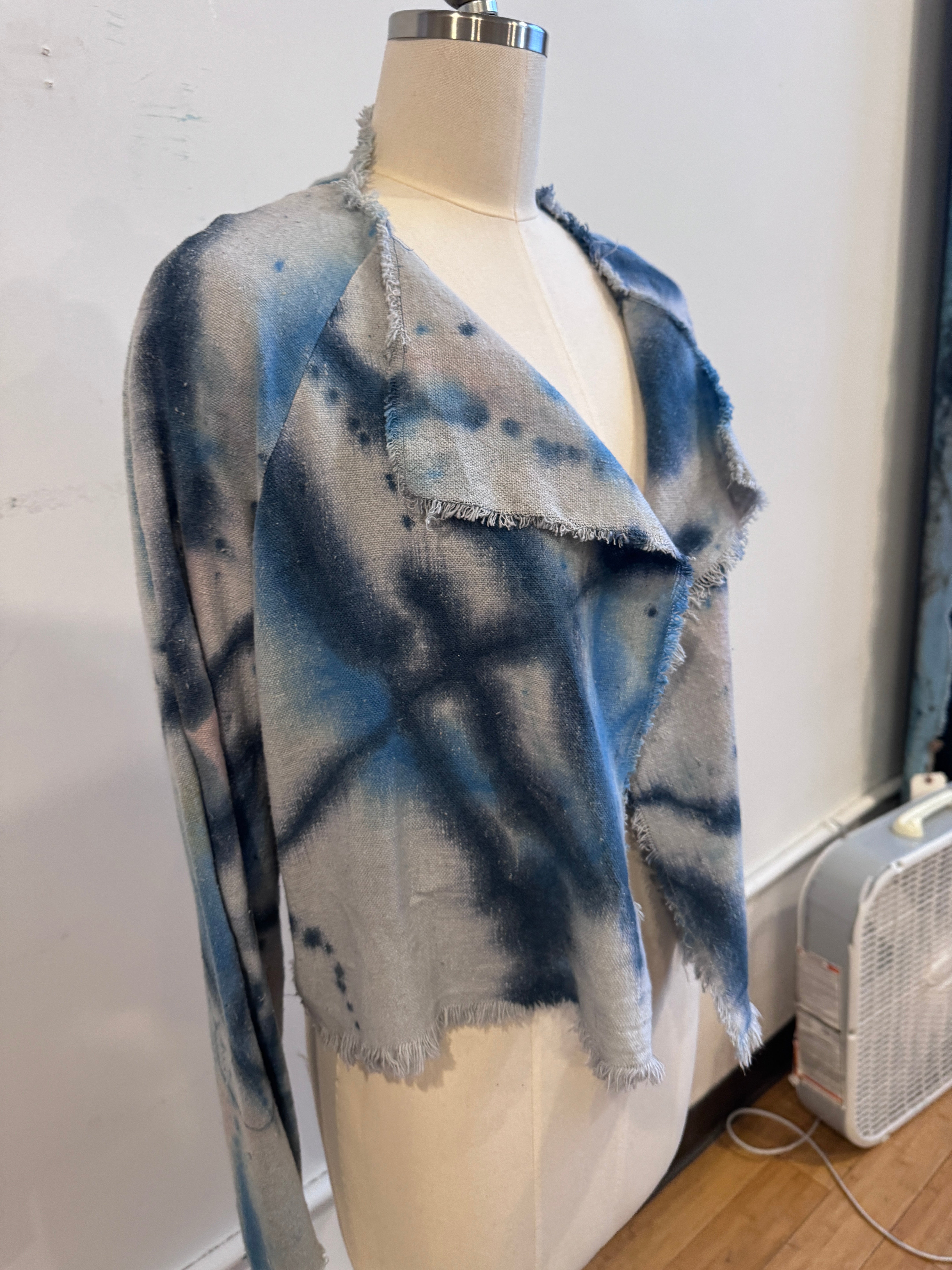 Valeria Jacket in Canvas Blue Squiggle