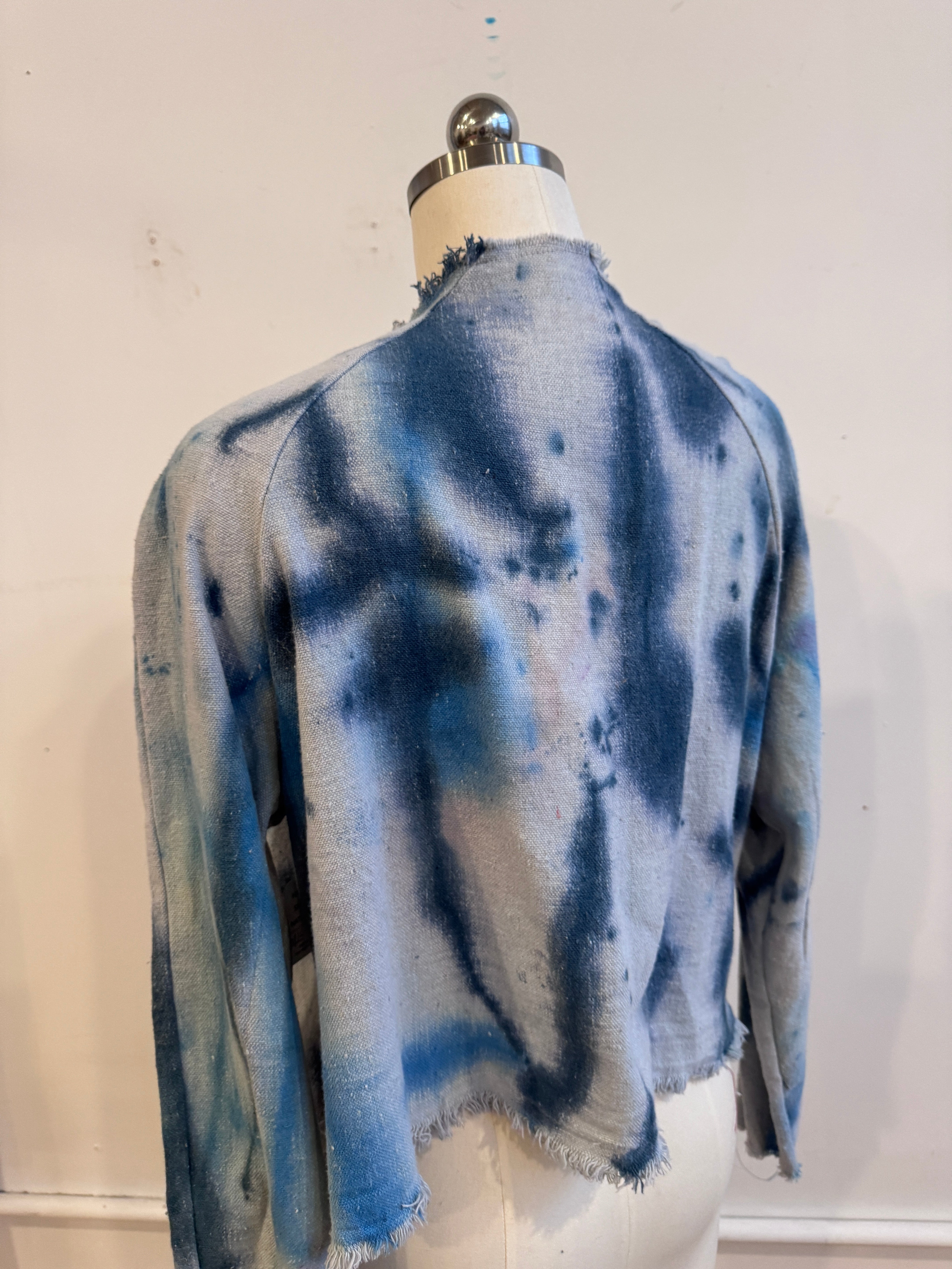 Valeria Jacket in Canvas Blue Squiggle