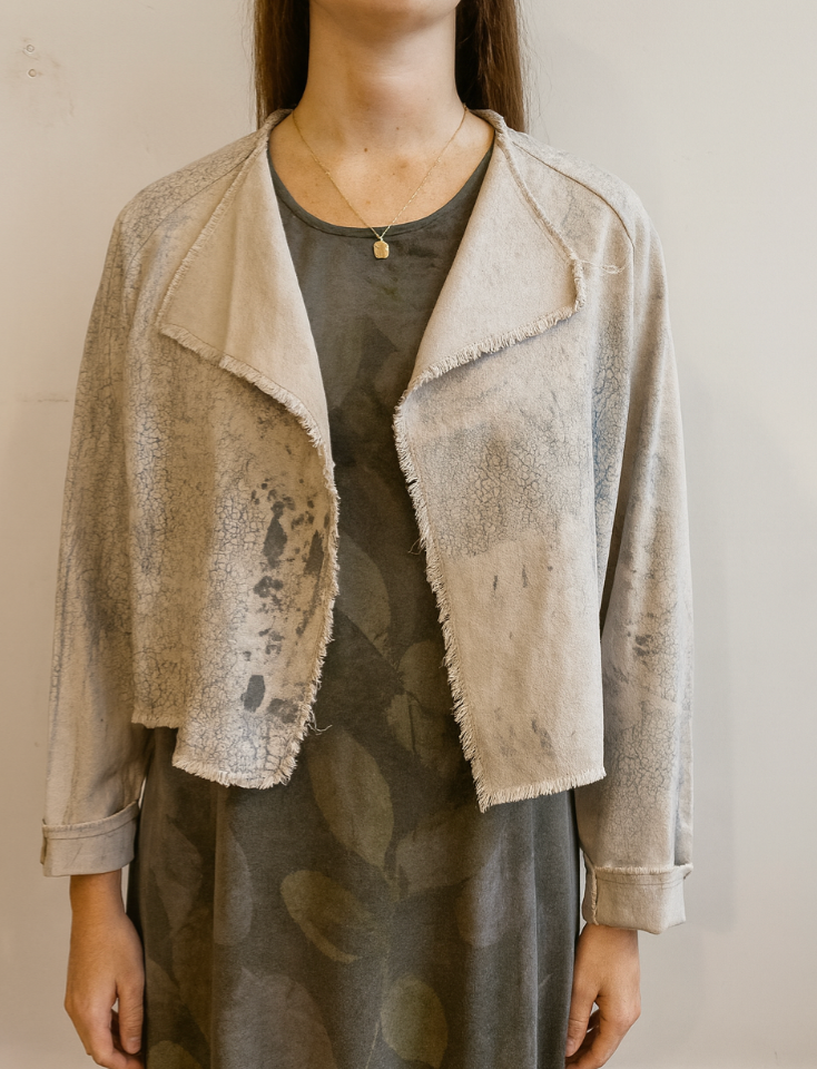 Valeria Jacket in Light Sage Crackle