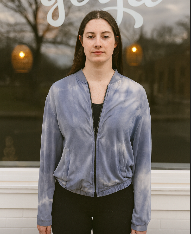 Bomber Jacket in Jersey Mist Tie Dye