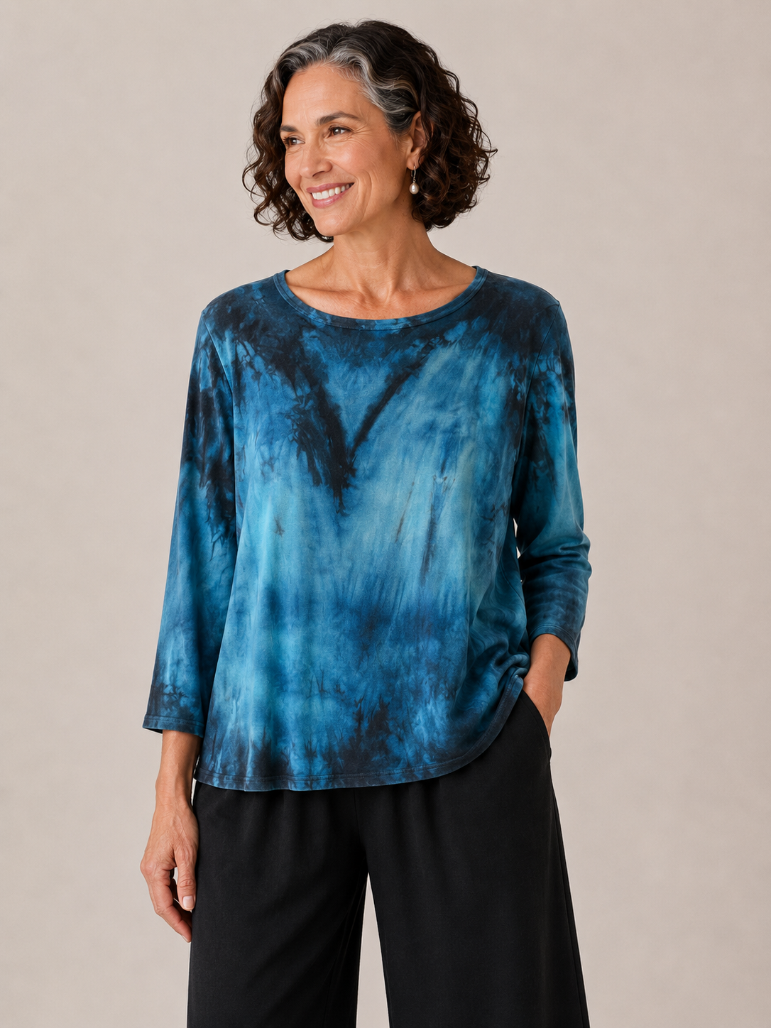 Betsy Top in Ocean Blue