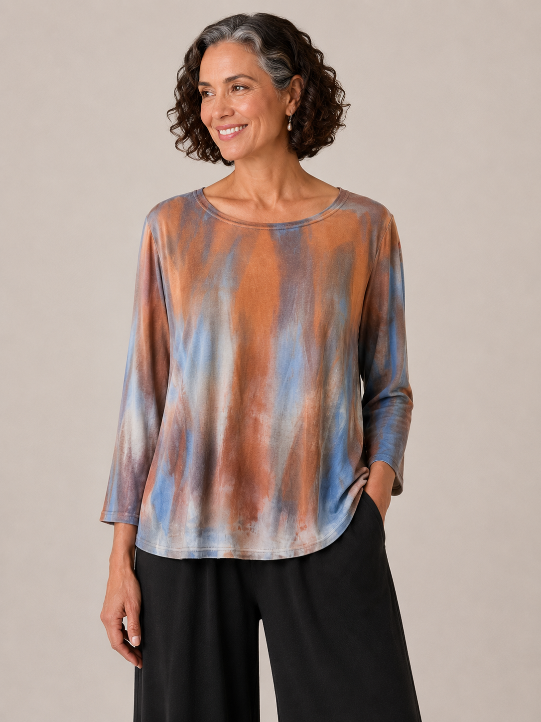Betsy Top in Burnt Orange Sky