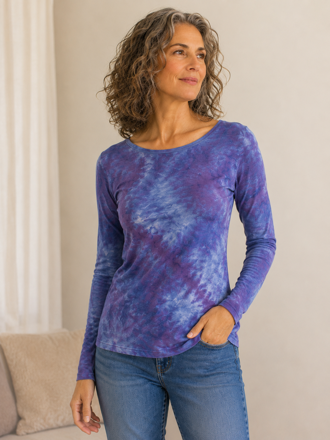 Jessie Top in Faded Blue Poppy