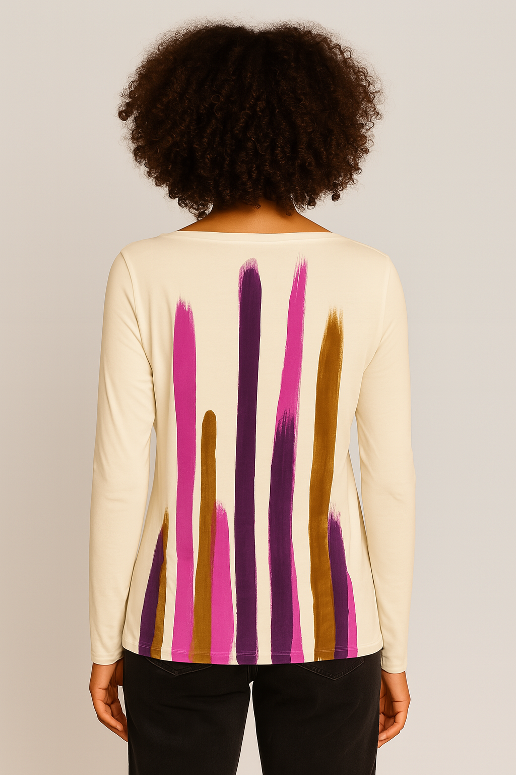 Jessie Top in Brush Strokes in Wildflower Garden