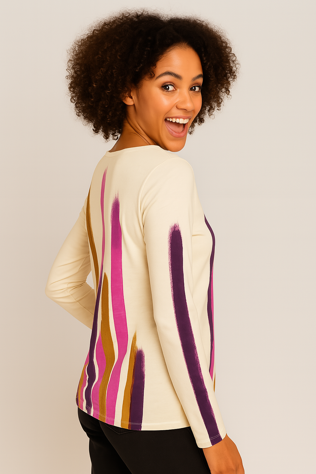 Jessie Top in Brush Strokes in Wildflower Garden