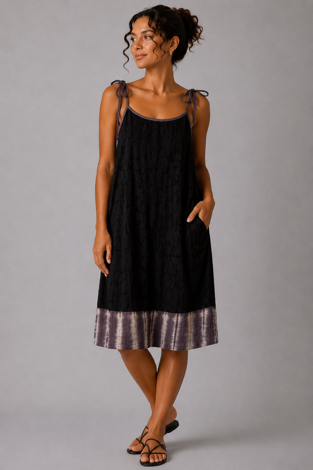 Cindy Midi Dress in Nightime Mist