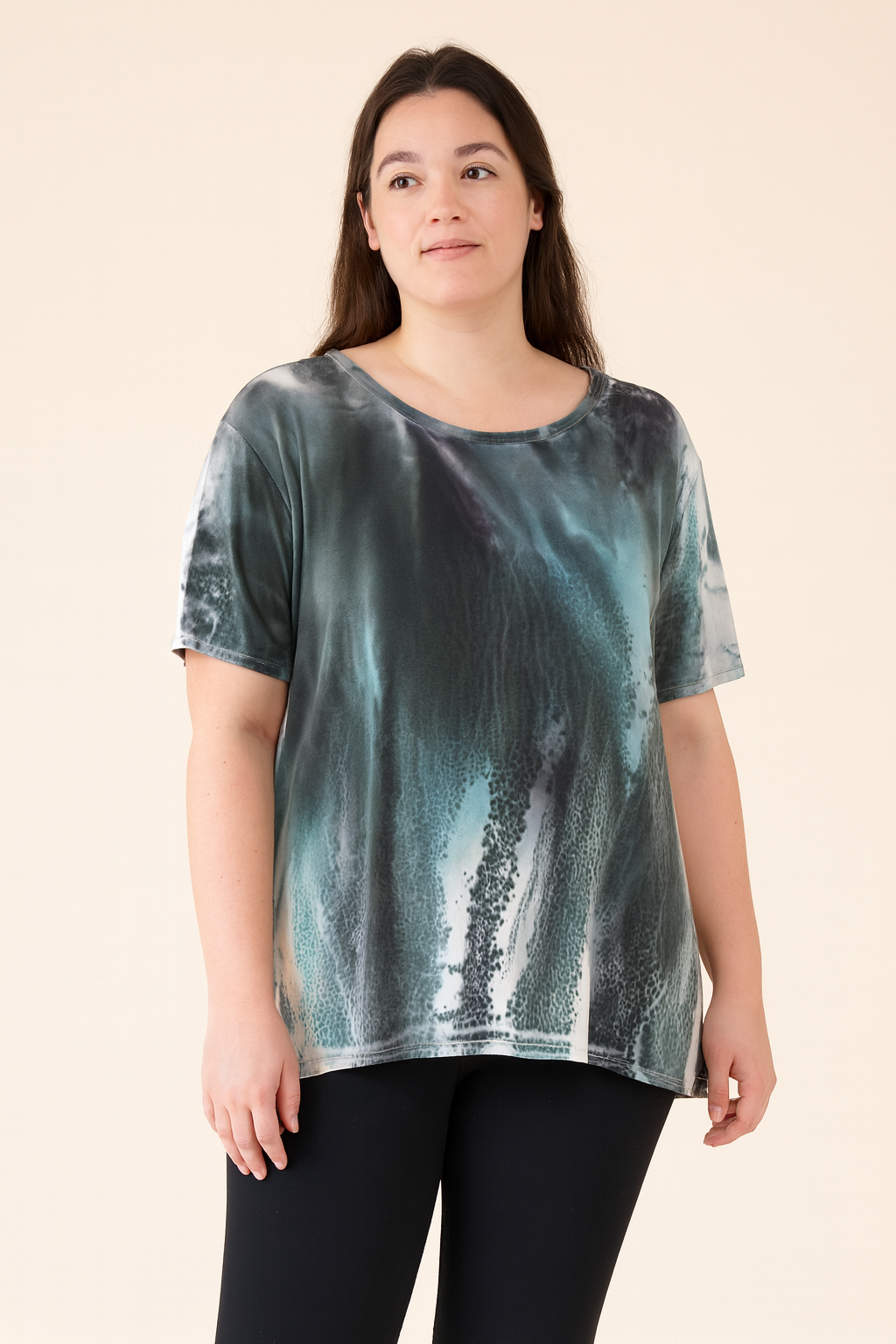 IAN BASIC TEE in Demin Lines