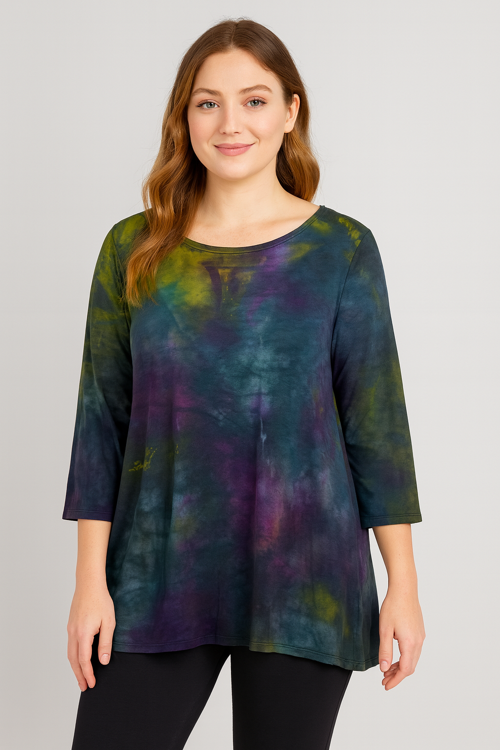 AUDREY TUNIC in Chromatic Chaos with Yellow Splatter