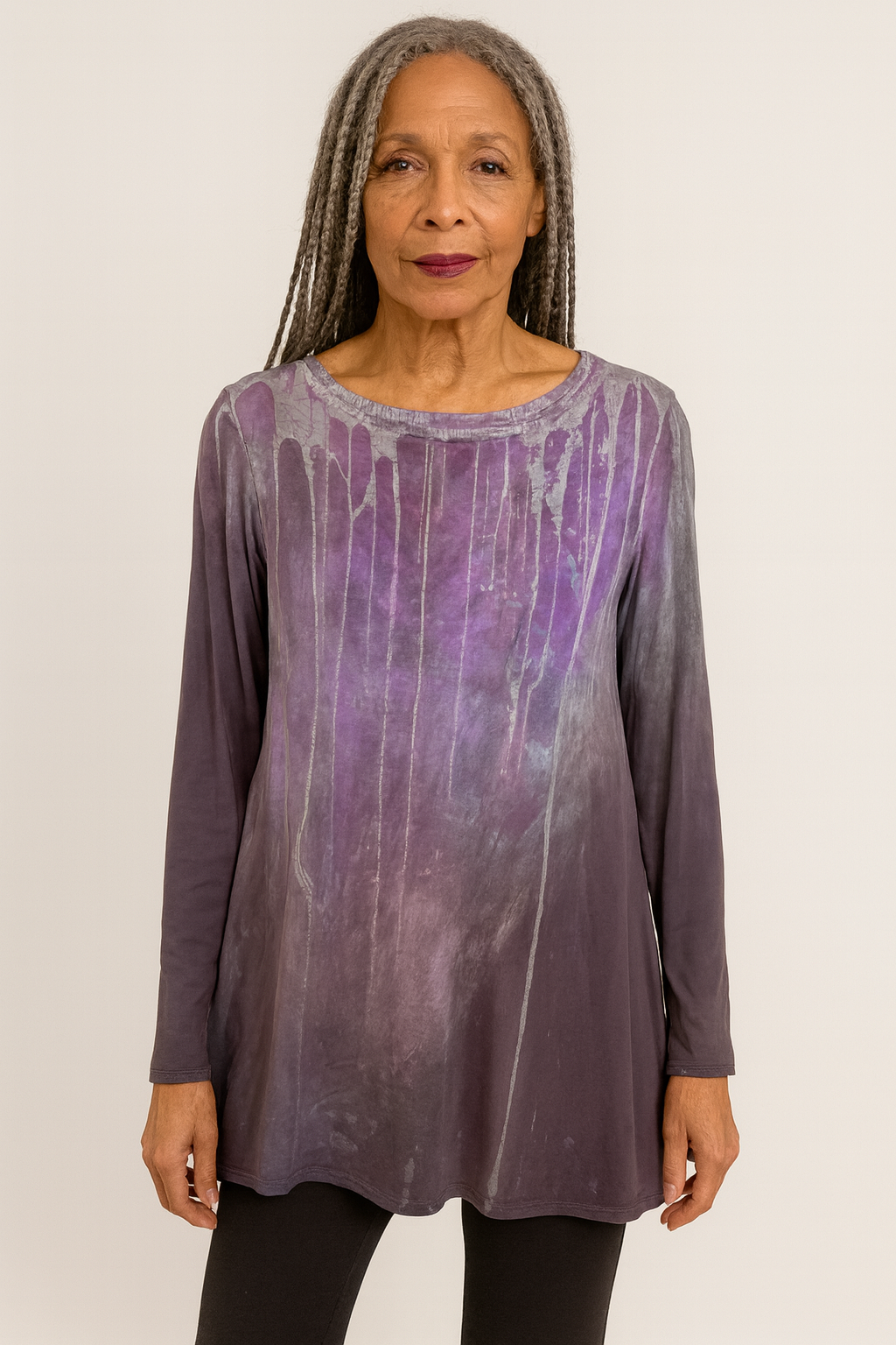 AUDREY TUNIC in Grey Lavender Dripstone