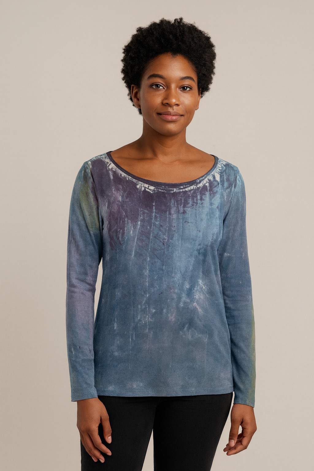 Jessie Top in Lavendar Blue Dripstone