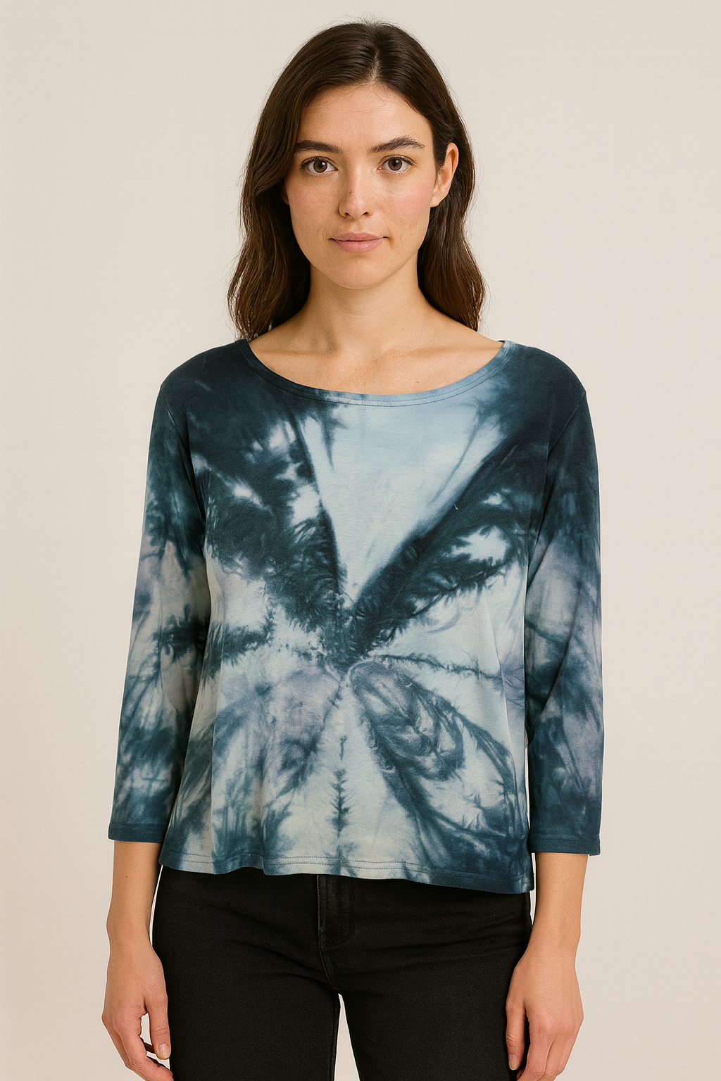 Betsy Top in Demin Spiral