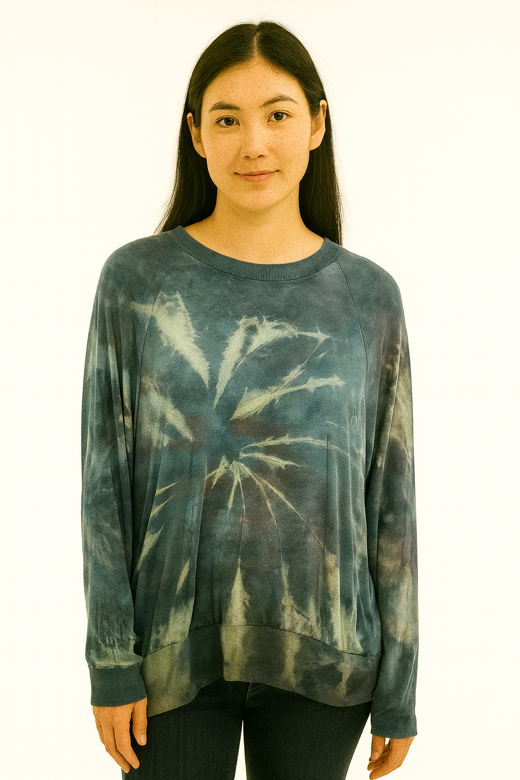 Sweatshirt in Bamboo Jersey with Side Pockets in Sprial