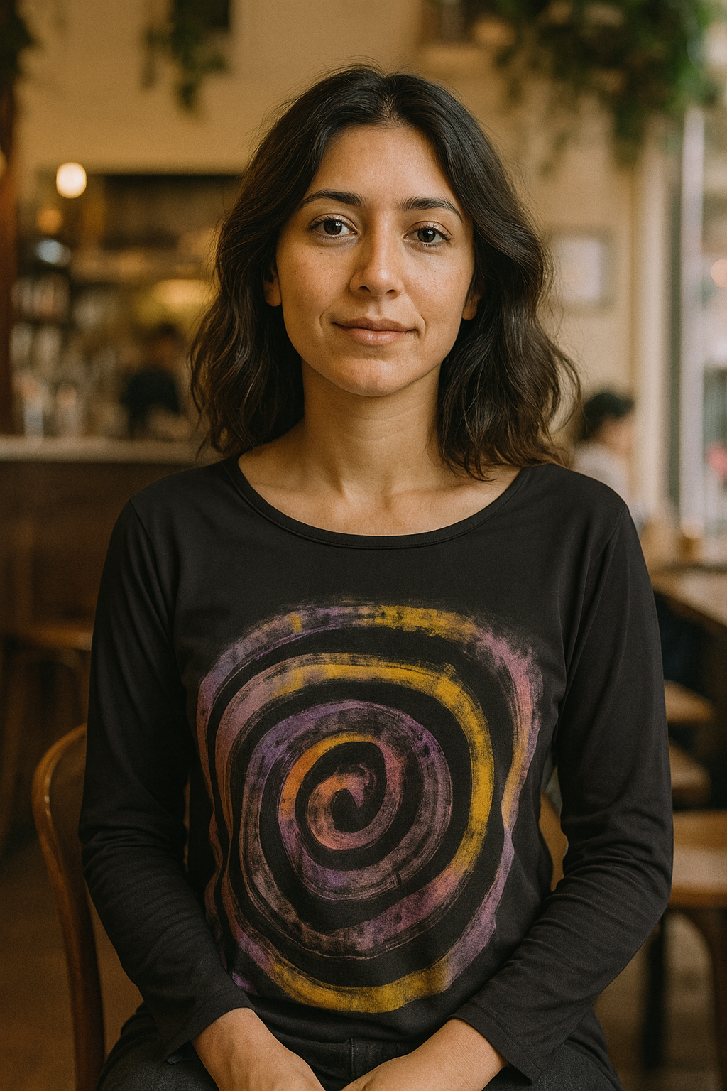 Jessie Top in Orchid Handpainted Spiral