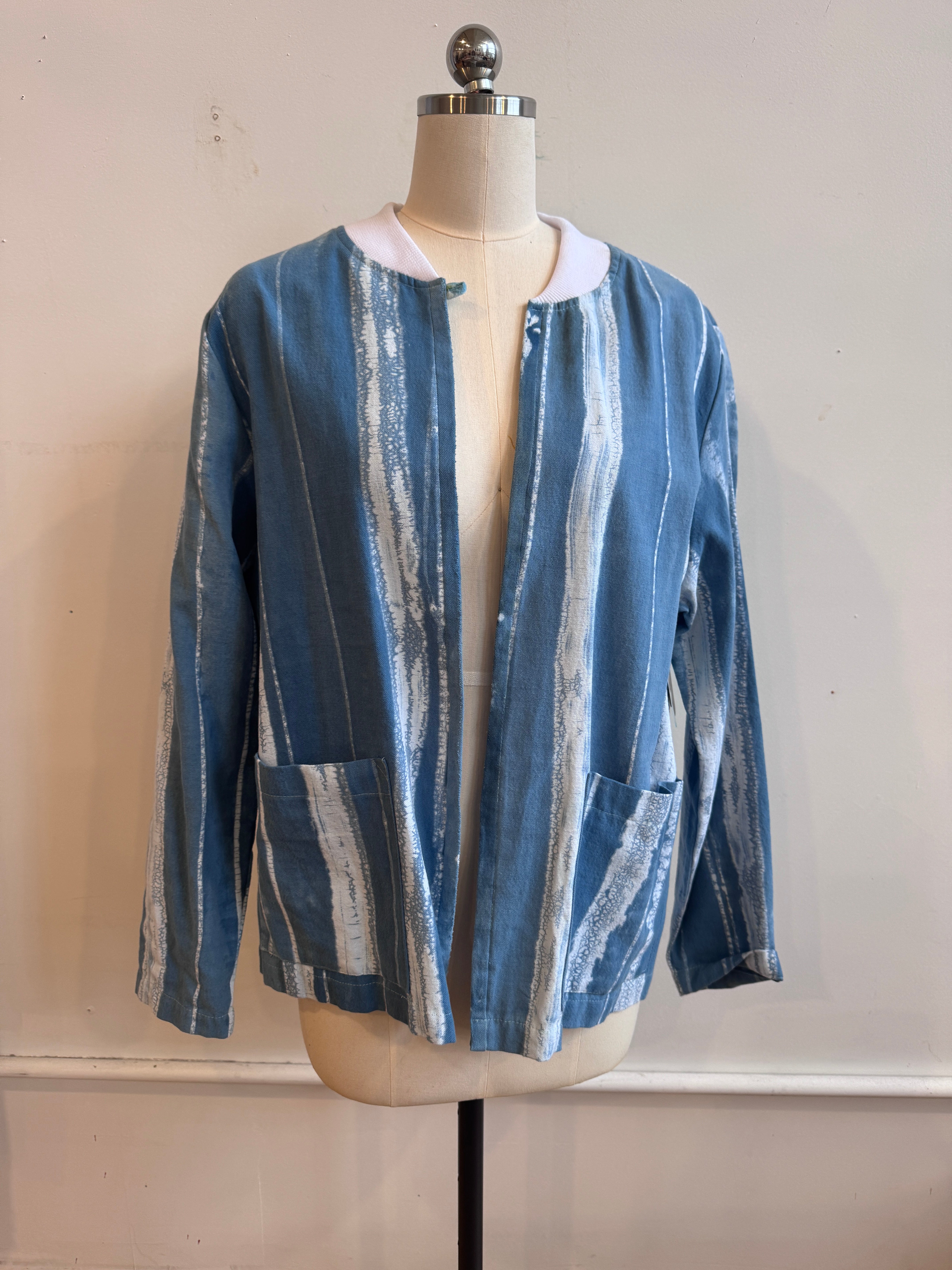 Cotton Blazer Style Jacket with Front Pockets