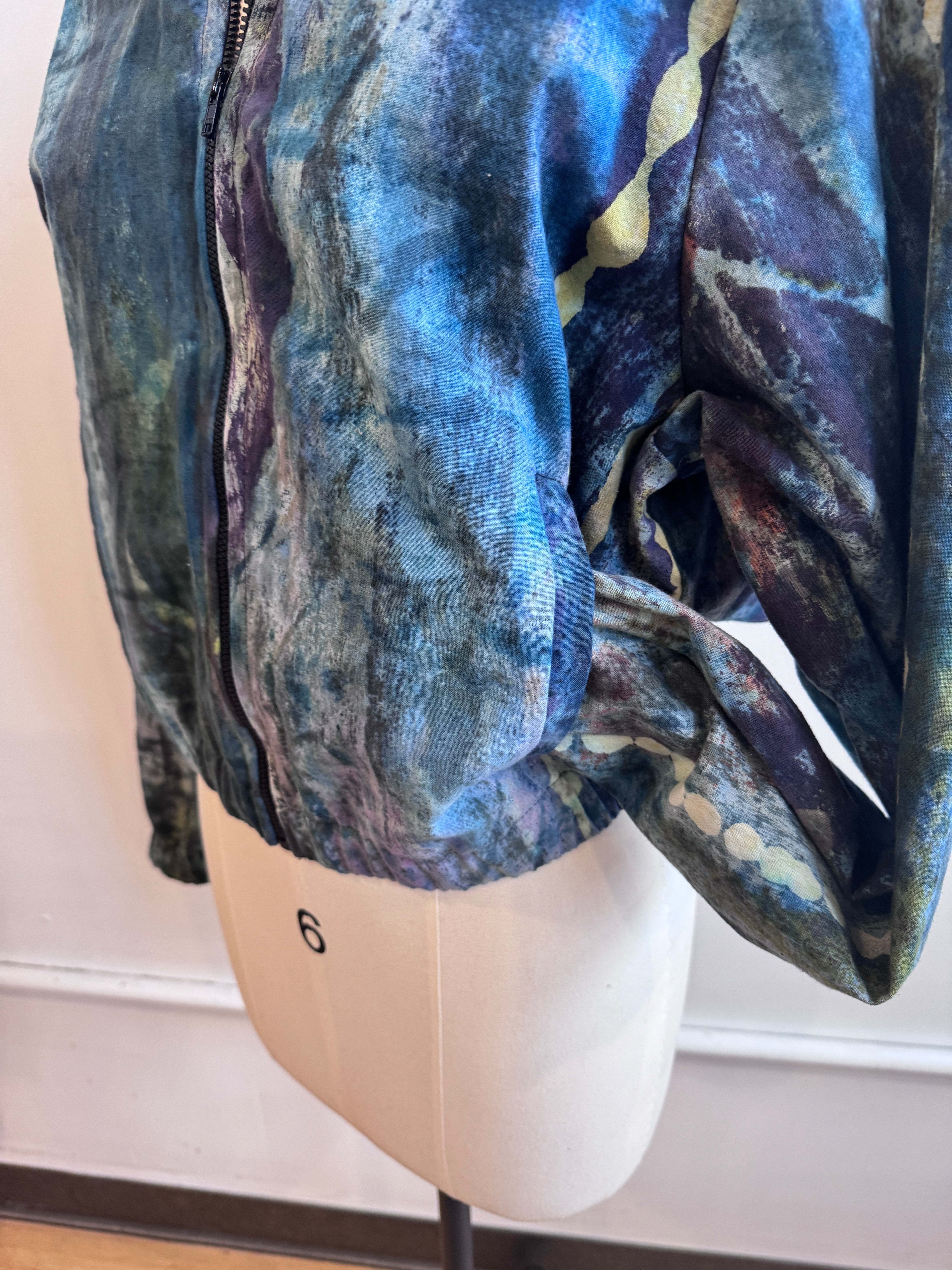 Bomber Jacket in Painterly Blues