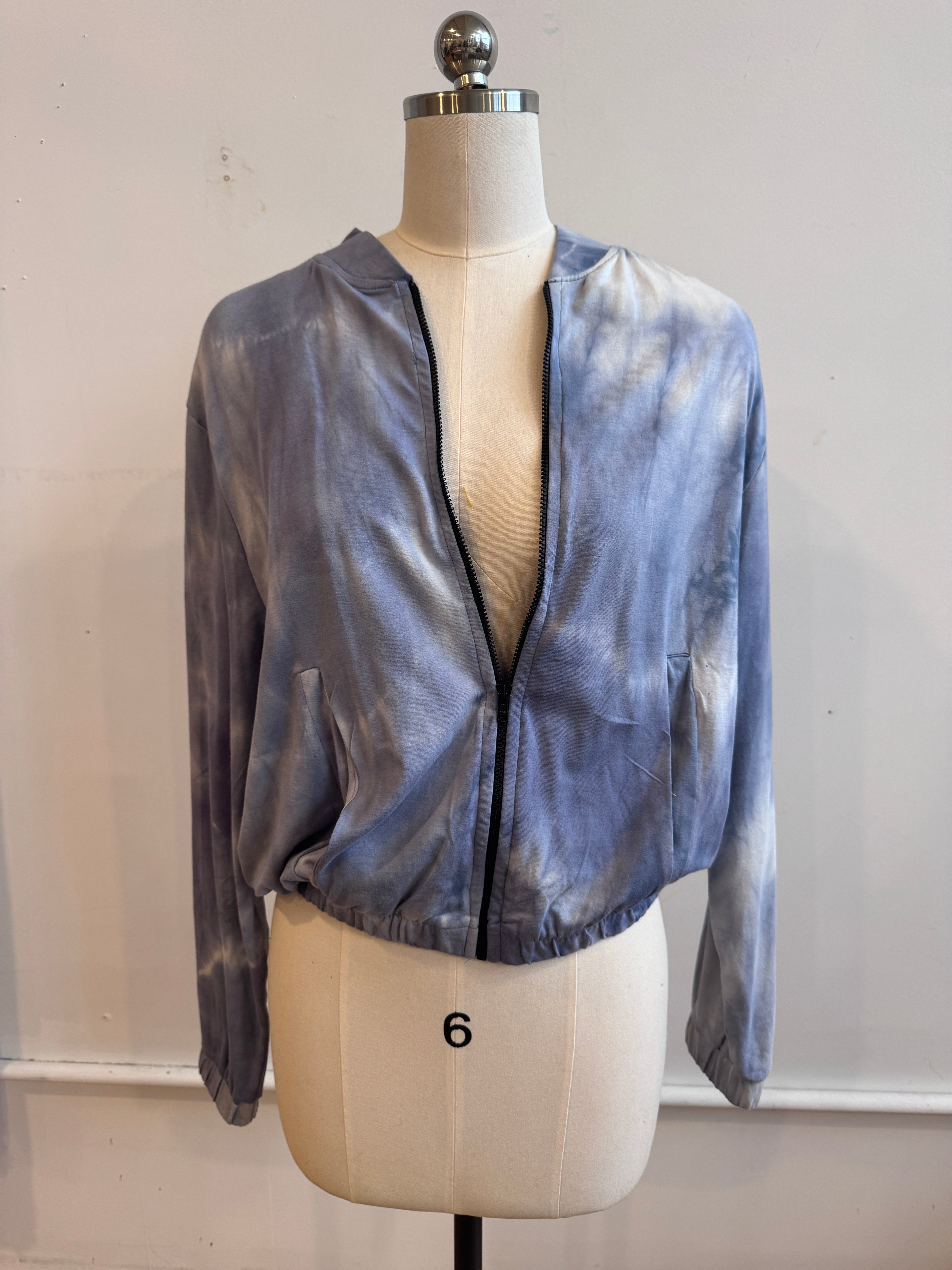 Bomber Jacket in Jersey Mist Tie Dye