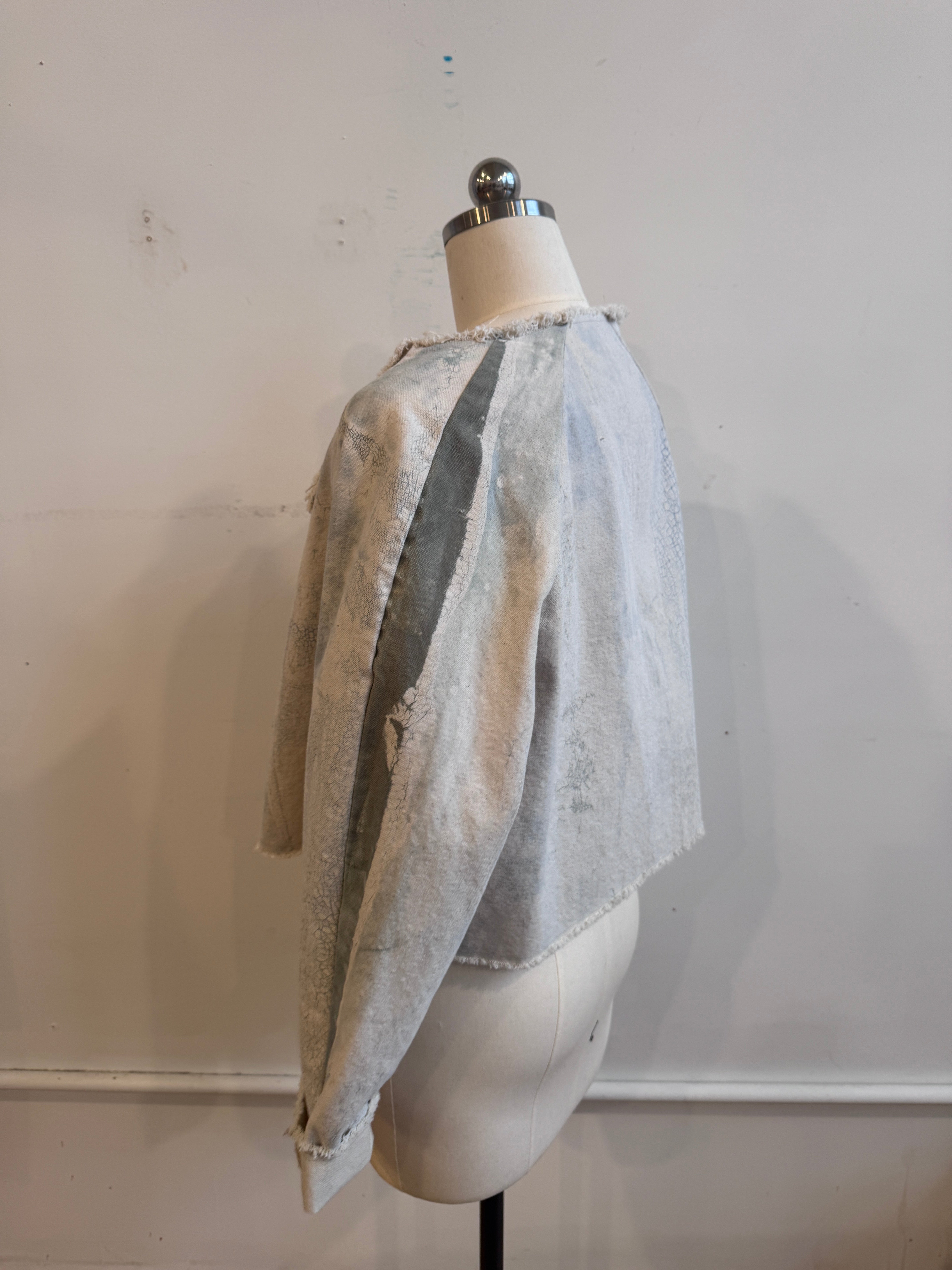 Valeria Jacket in Light Sage Crackle