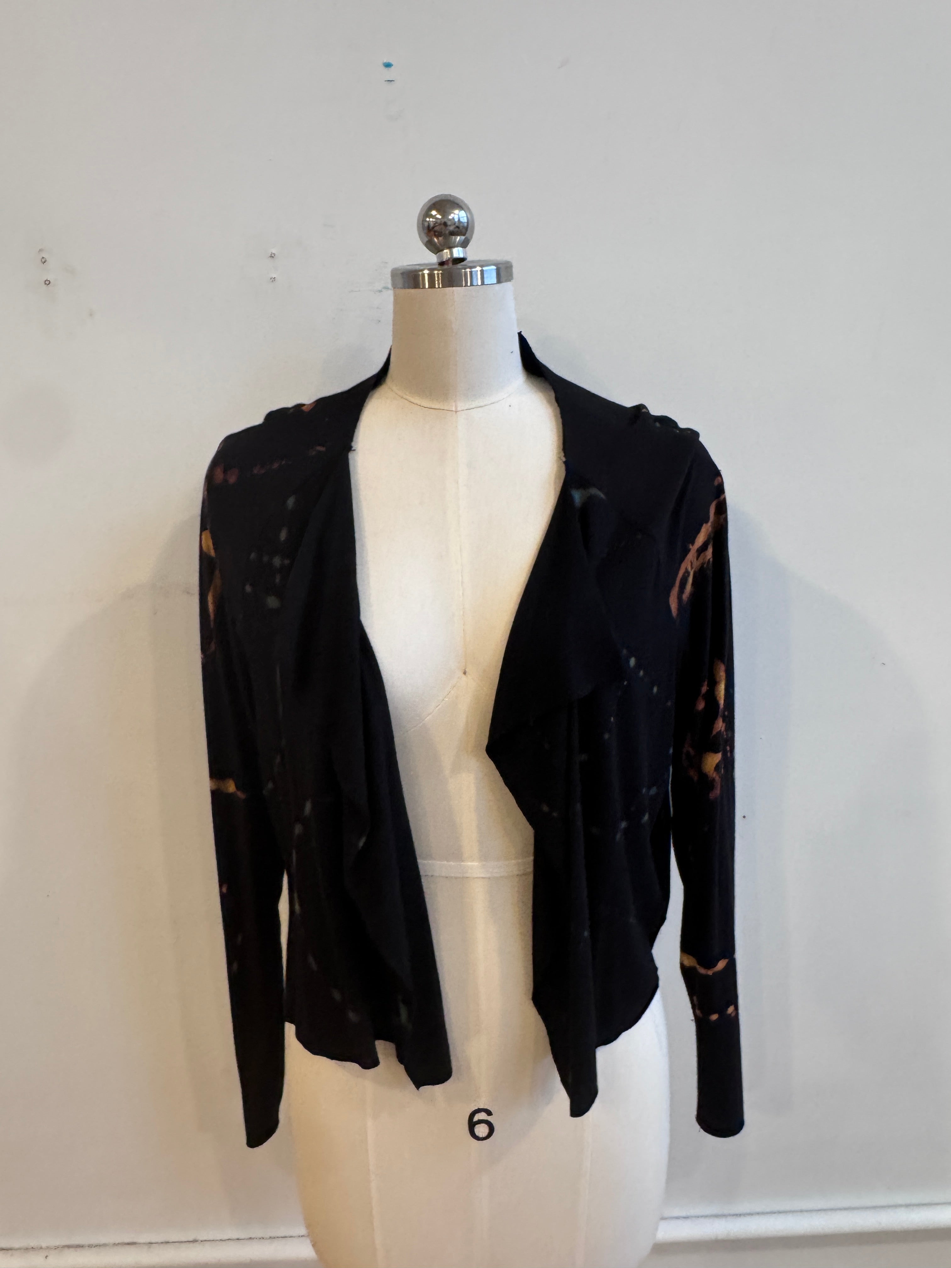 Valeria Jacket in Lightweight Jersey Burnt Amber and Speckle Dot Pattern