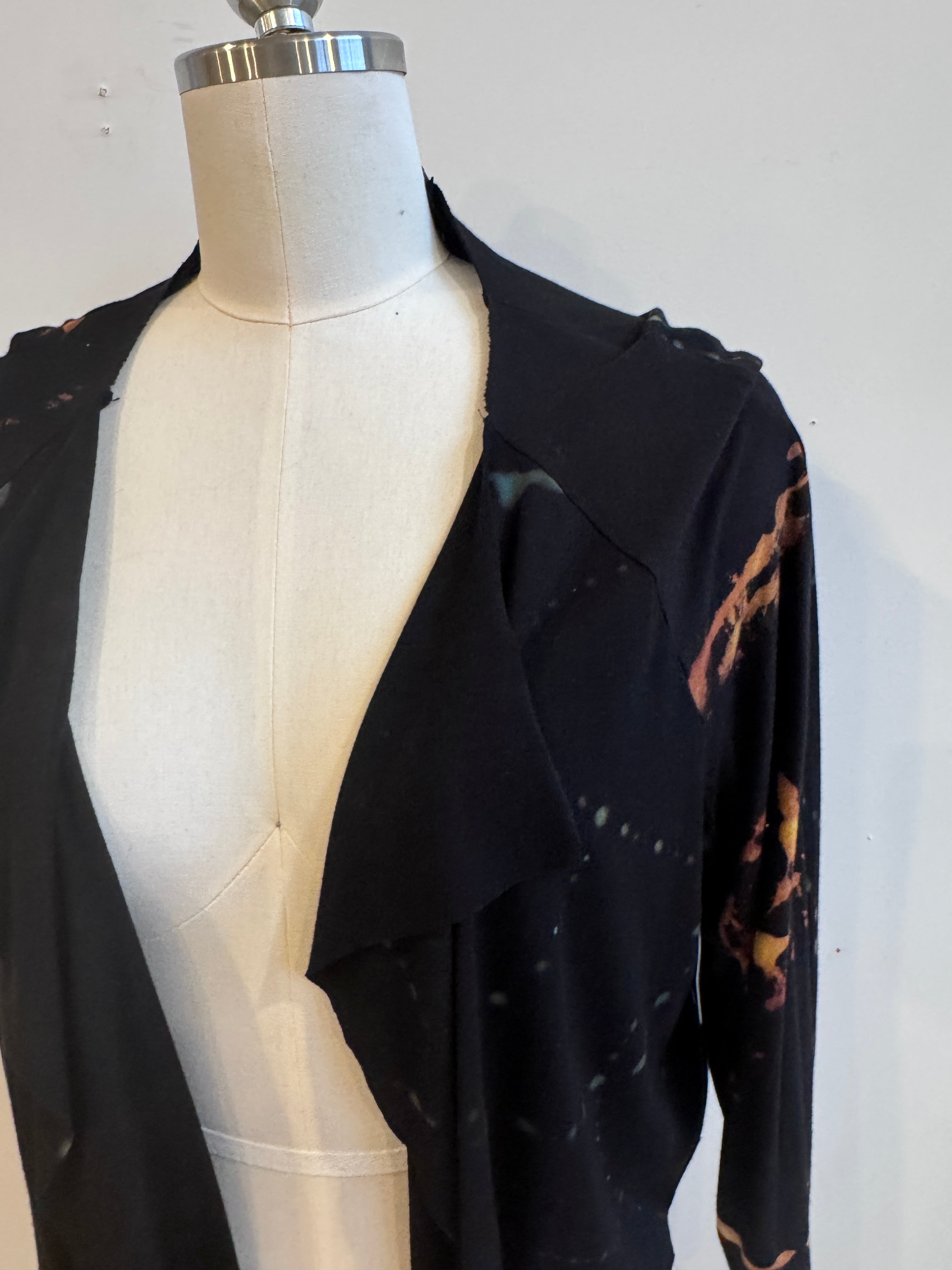 Valeria Jacket in Lightweight Jersey Burnt Amber and Speckle Dot Pattern