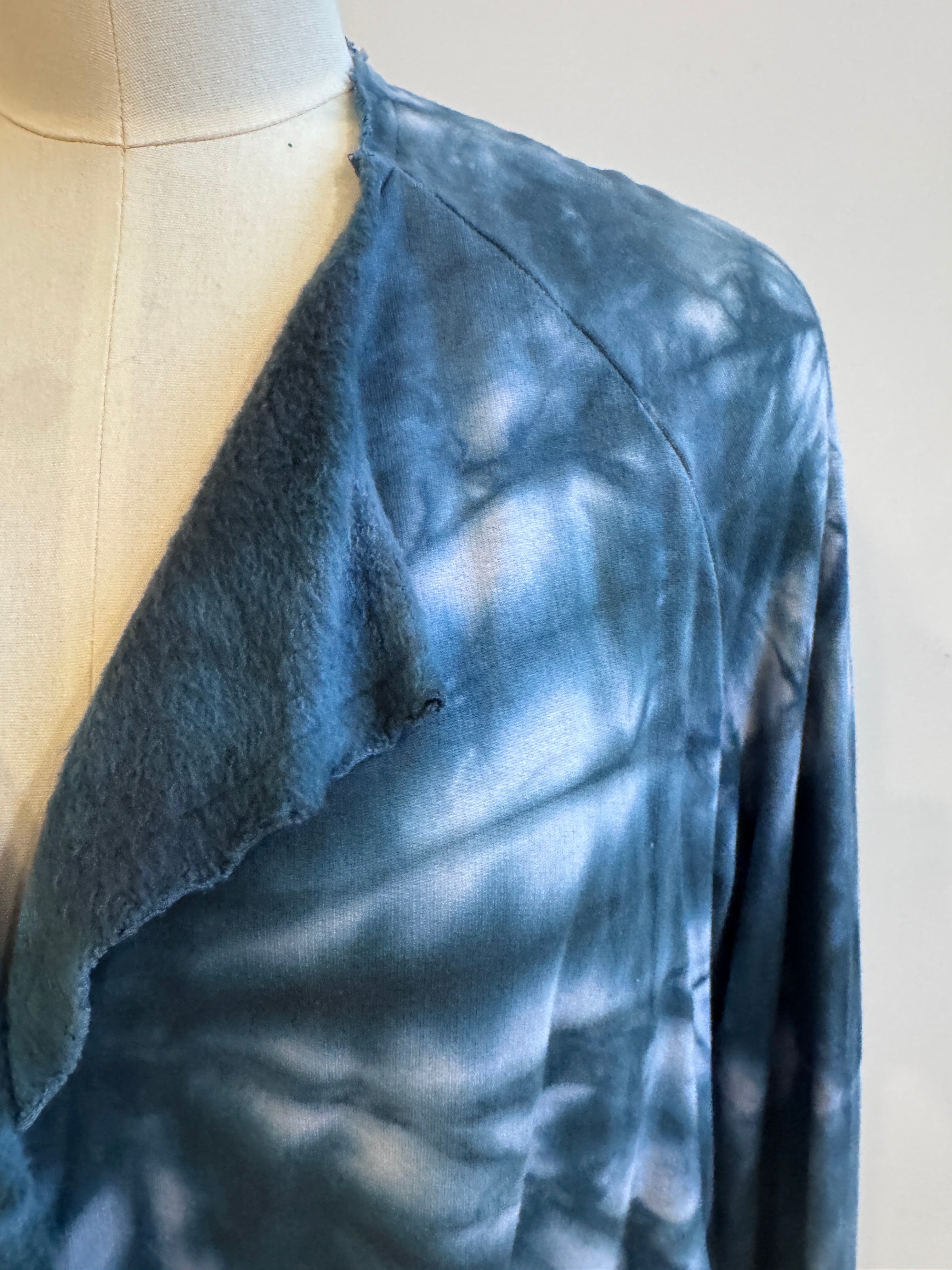 Valeria Jacket in Demin Fleece Spiral Tie Dye