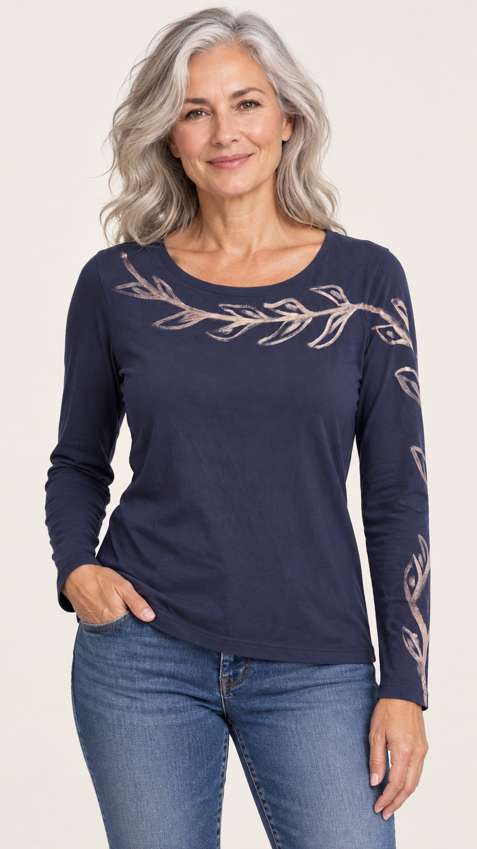 Jessie Top in Ink Sea Ivy