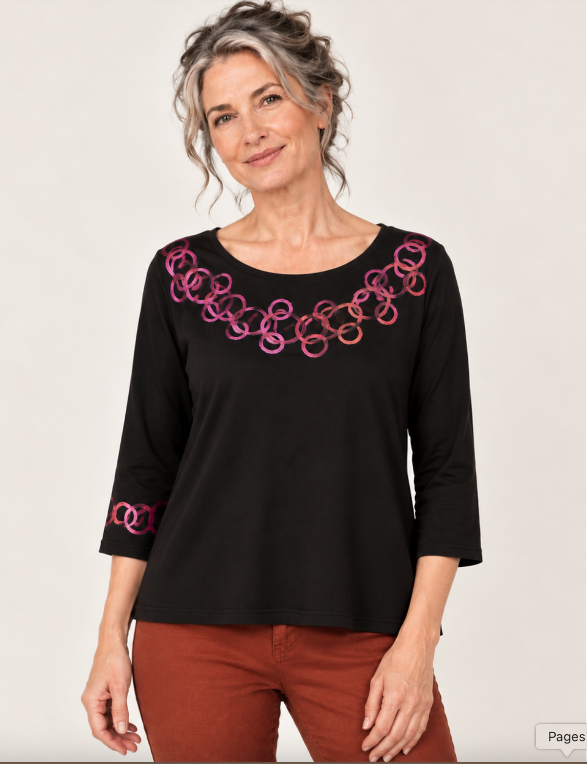 Betsy Top in Sea Scroll