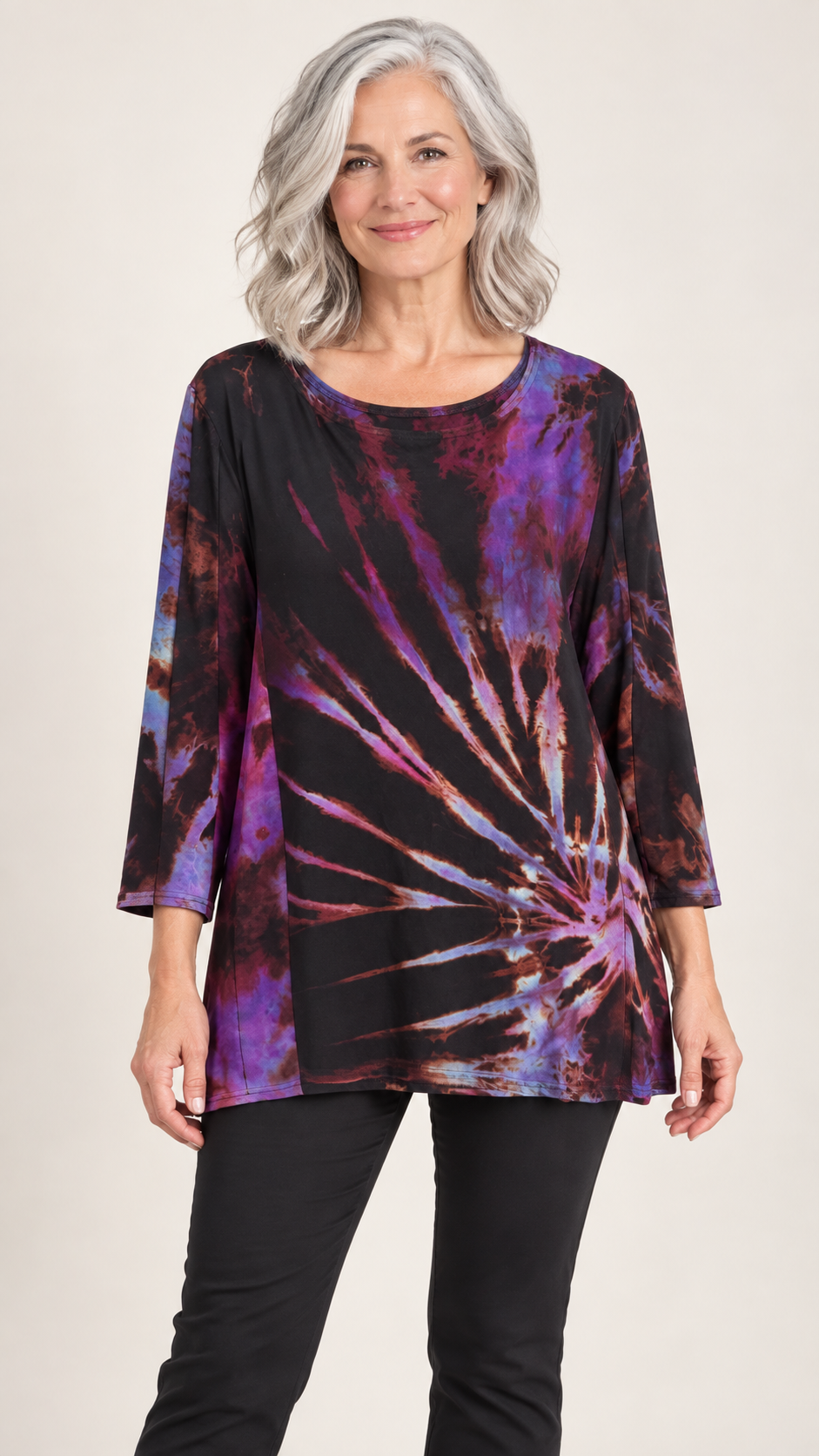 Audrey Tunic in Moon Tide Spiral